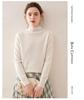 Autumn-Winter Women's Cashmere Sweater: Solid Color, Half High Roll Neck, Seven Stitches, Double Strand, Thickened Design