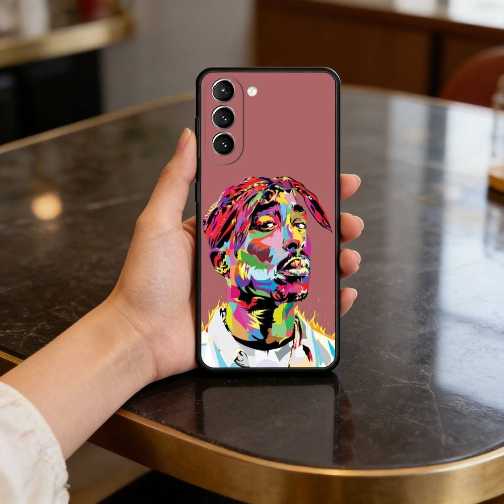 Чехол для телефона рэпера 2Pac, певца, для Samsung S25,24,23,22,30,21,10,9,Ultra,Plus,Lite,FE,4,5 G, Мягкий черный чехол