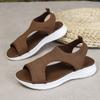 Fashion Open-toe Light Sandals Women's New Round Head Hollow Breathable Soft Sole Non-slip Beach Sandals