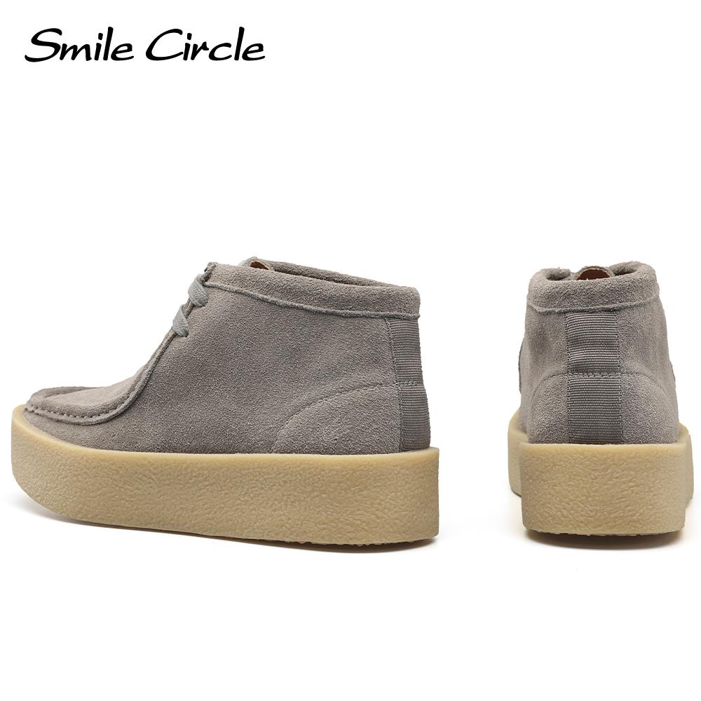 Женская обувь из коровьей замши на массивном каблуке, туфли с круглым носком и шнуровкой на толстой подошве, удобные повседневные женские туфли на плоской подошве