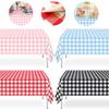 Розовая Голубая Одноразовая Клетчатая Скатерть Пластиковая Прямоугольная Накладка на Стол для Вечеринки Пикник День Рождения Детский Душ Свадебные Принадлежности