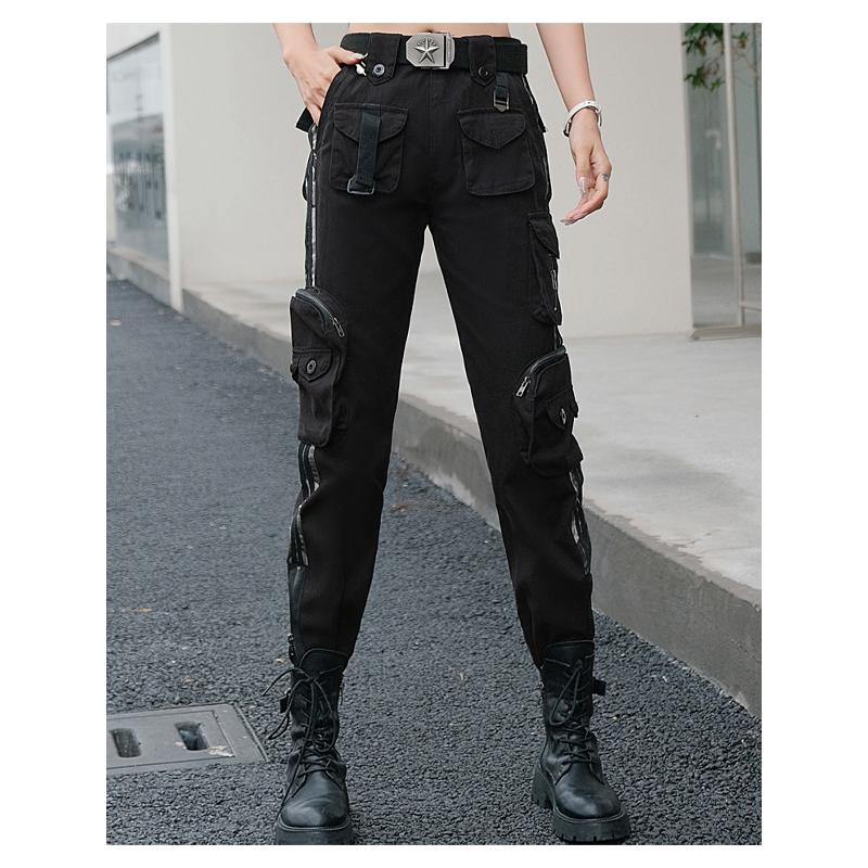 Спортивные рабочие брюки на открытом воздухе, женские повседневные модные брюки с несколькими карманами в стиле милитари, свободные прямые камуфляжные брюки