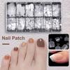 240/504 Pcs DIY Pedicure Patches Square Toe Nail Tip Press On Full Cover False Toenail Extension Kit Clear Matte Fake Nails
