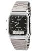 Часы Casio Silver Black Dual Time Размер AQ-230A-1D & - Silver/Silver Digit/Black/One