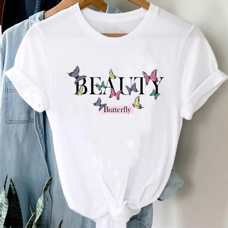 (Asian Size) Women Love Style Cute Trend Cute Print Lady Short Sleeve Tee Top Clothing Casual Fashion Tshirt Female Graphic T-shirt