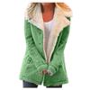 Winter Solid Color Plush Lapel Mid Length Solid Color Women's Long Sleeved Jacket