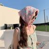Sweat-absorption Spring Silk Scarf Breathable Scarves Flower Printed Headscarf  Vacation