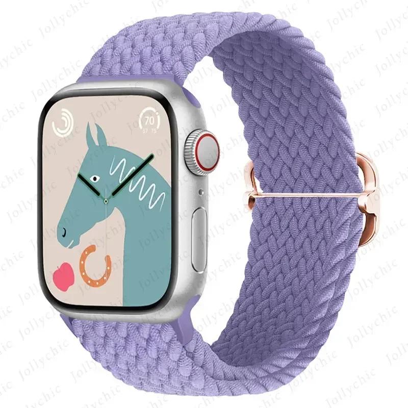 Нейлоновый ремешок для Apple Watch Ultra 2 49 мм 40 мм 44 мм 41 мм 38 45 мм Эластичный плетеный браслет-петля для iWatch Series 9 8 7 6 SE 5 4