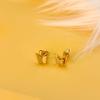 Double-Layer Frosted Butterfly Earrings for Women: Elegant Gold Korean Fashion