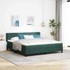 Box Spring Bed with Headboard Dark Green 200 x 180 cm Velvet