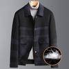 Молодежное осенне-зимнее пуховое двухстороннее шерстяное пальто со съемной подкладкой Мужское короткое двухстороннее шерстяное пальто