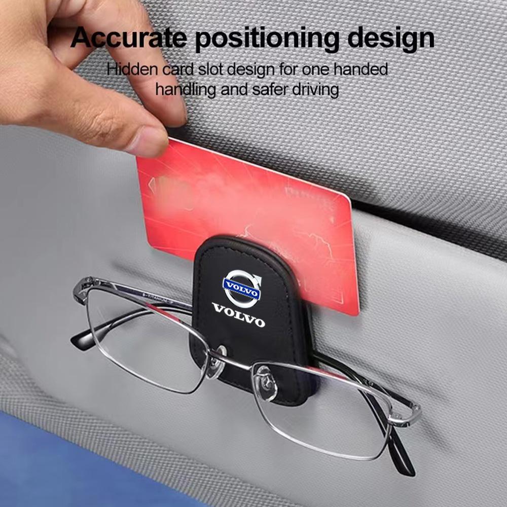 Car Interior Sun Visor Eyeglasses Holder Sunglasses Clip For Volvo V60 V40 XC90 S60 C30 XC60 V50 V70 S90 Olestar AWD XC40 S80 T6