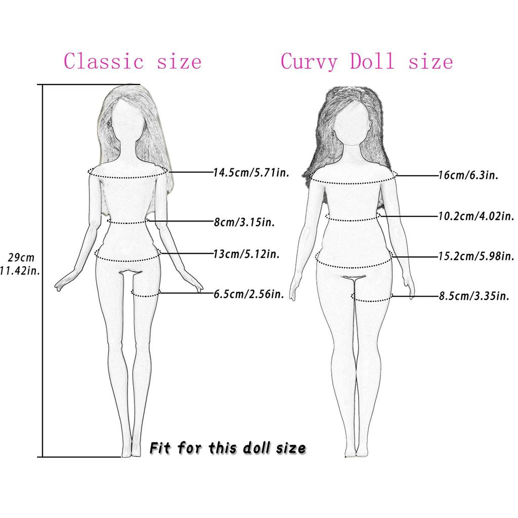 Clothes for 30cm Doll Daily Casual Outfits Pants T-shirt Skirts Mini Dress Fat Curvy Size 11.5 Inch Doll Accessories