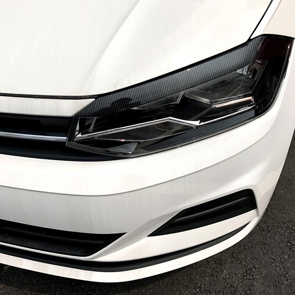 2 шт. Наклейка на брови фары для VW Volkswagen Polo Mk6 2019-2023 Защитная накладка на переднюю фару Аксессуары для стайлинга автомобиля
