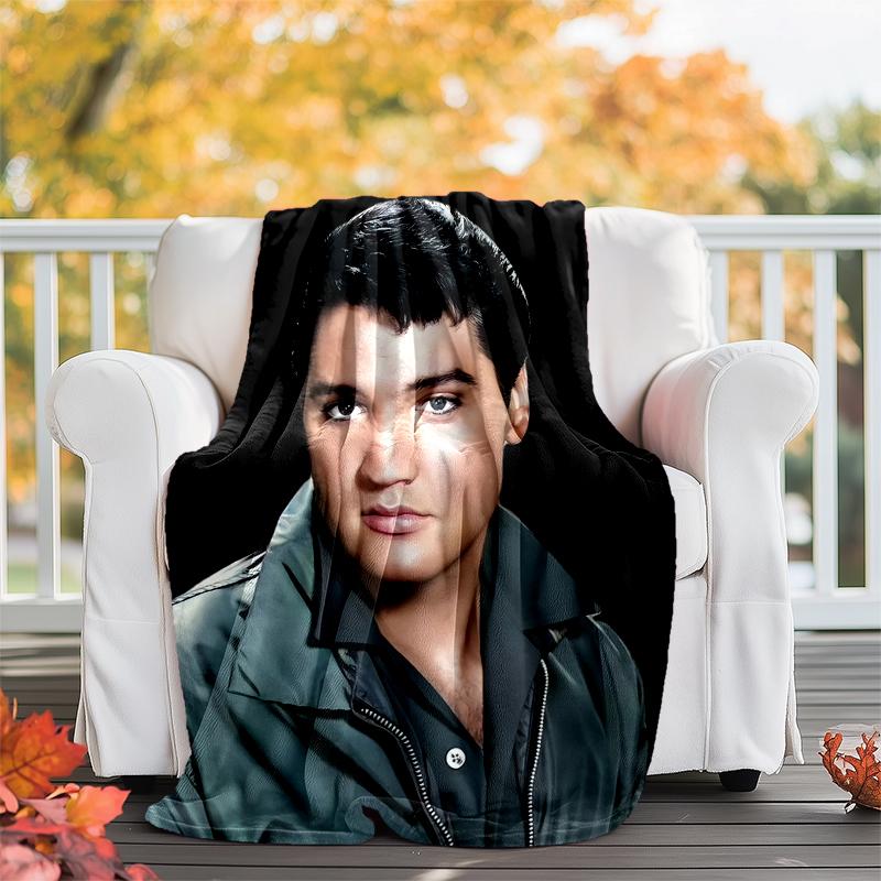 Elvis Flannel Blanket Soft All-Season Throw, Design for Camping, Car Travel, Hiking Sofa, Bed, Office Perfect Gift for Parties