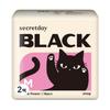 Secret Day Black Winged Sanitary Pads, Medium Size, 16 Pads Per Pack × 2 Packs