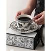 Черно-белый узорКерамические наборы тарелок и блюд Корейский простой ретро чашка для послеобеденного чая с подносом Специальная посуда
