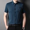 Summer New Young and Middle-Aged Men's Thin Shirt Short Sleeve Lapel Casual Business Cardigan Dad