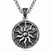 Винтажное мужское ожерелье с подвеской в виде подсолнуха, ожерелье из нержавеющей стали с подвеской в виде бога солнца, ювелирное изделие в стиле панк, подарок