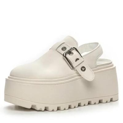 Горячее качество 8 см натуральная кожа блестящая платформа тапочки женская летняя обувь босоножки на танкетке шлепанцы кроссовки слипоны