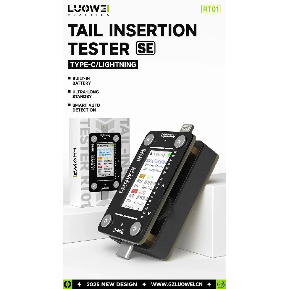 Luowei LW-RT01 Charging Port Tester For Phone Type-C Lighting Dock Connector Check Automatic Scanning Detection Repair Tool