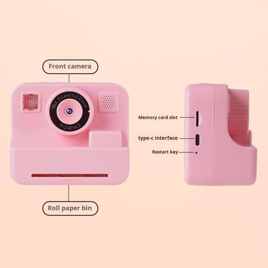 Instant Print Portable Camera with Large Screen 40MP Clarity Compact Size Portable Multifunctional Kids Camera with Color Pens Set