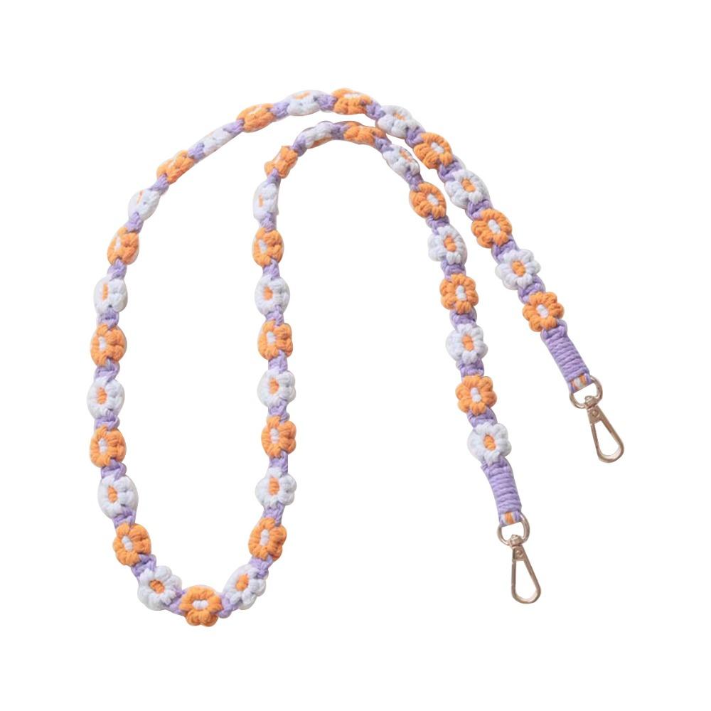 Cotton Mobile Phone Lanyard Daisy Macrame Keychain Hanging Strap Bag Hanging Rope Bag Accessories