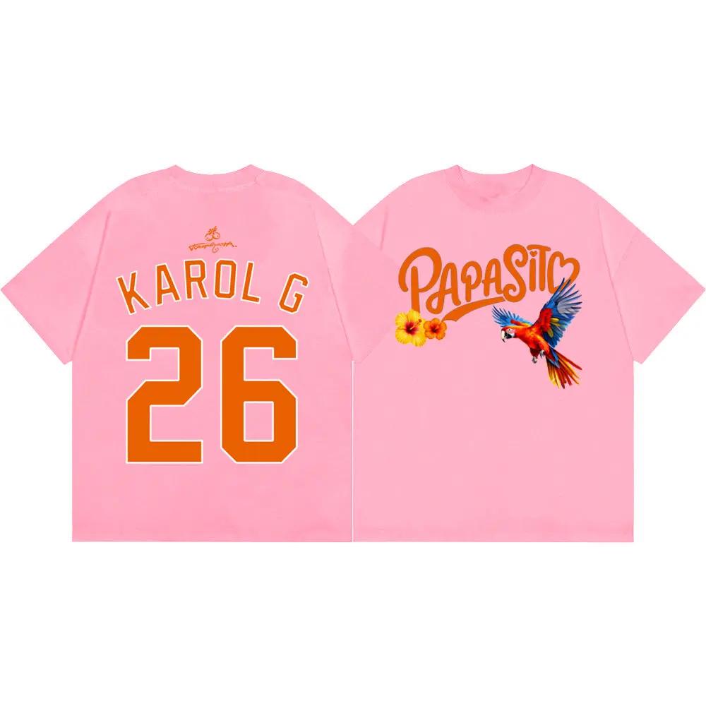 Karol G Tropicoqueta Tour 2026 Футболка Мужская Женская Одежда Стиль Харадзюку Y2k Футболка Летняя Мода Повседневная Футболки с Коротким Рукавом