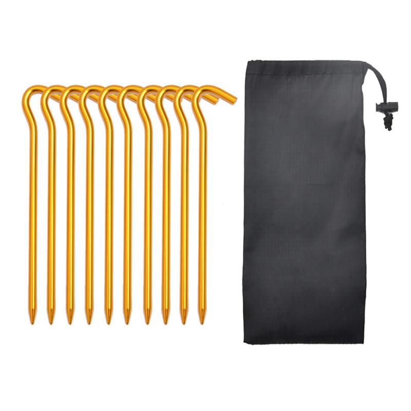 Палаточные колышки из алюминиевого сплава, грунтовые гвозди с пряжками для ветрозащитной веревки, набор для гамака, кемпинга, тента