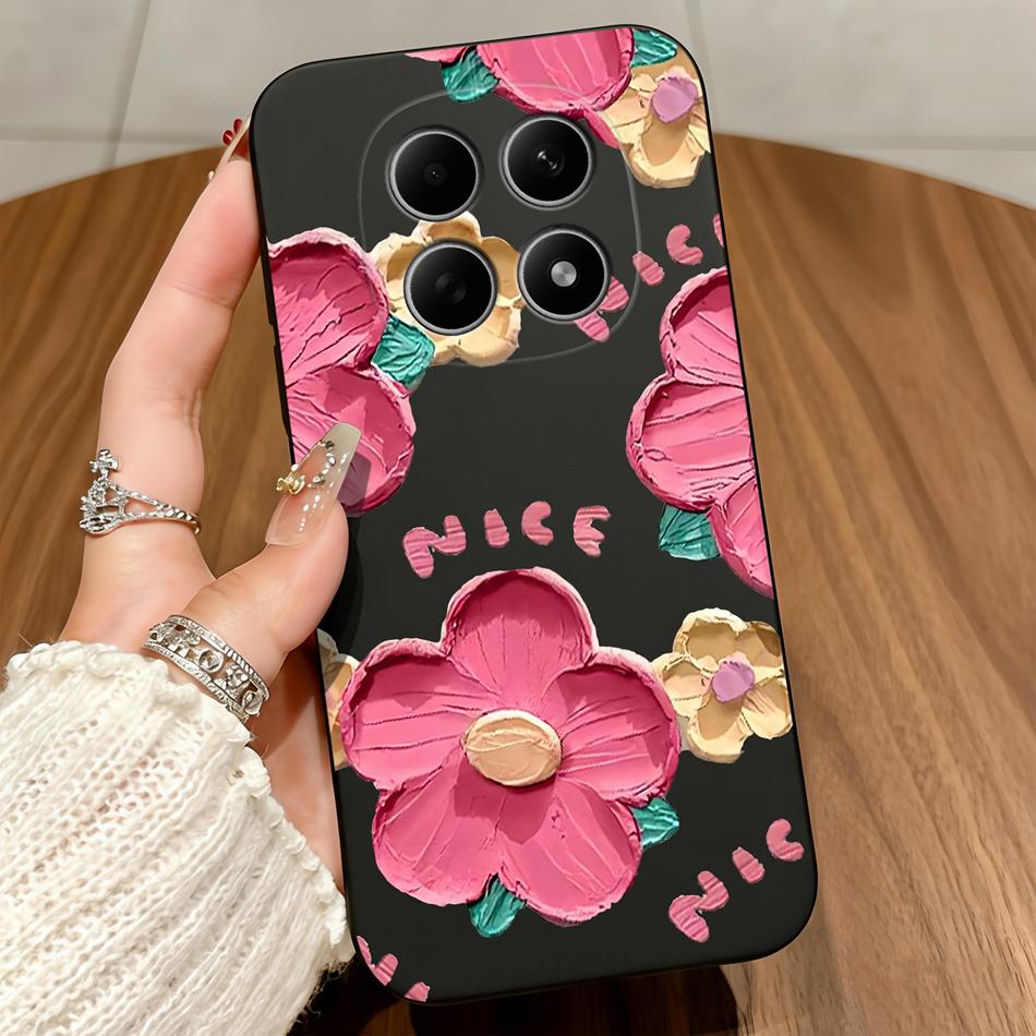 Lace Pattern Phone Case For Poco M8 Pro Soft Matte Silicone Funda Anti Drop Back Cover For Poco M 8 Soft Matte Protective Bumper