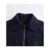 Fall/Winter Chic Street Coat for Casual Women with Pocket Front Zipper Vintage Lapel Bomber Jacket with Long Sleeves