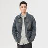 American Classic Tooling Jacket Men'S High Street Ruffian Handsome Whitened Washed Retro Denim Jacket Men