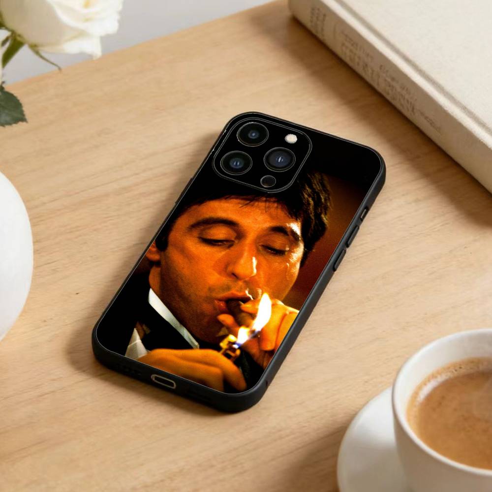 1983 Фильм S-Лицо со шрамом Чехол для телефона для iPhone 17 16 15 14 13 12 Max Plus Силиконовый Черный Чехол