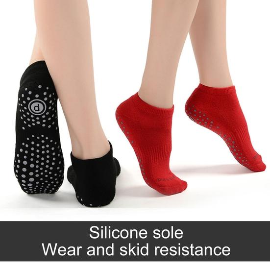 2 Pairs Non-slip Yoga Socks Short Tube Soft Breathable Cotton Socks Professional Dance Ballet Pilates Fitness Women Sports Grip Socks