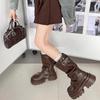 Retro Thick Soled Martin Boots for Women, New Spring and Autumn Height Increasing Versatile Thick Heel Midsole Boots