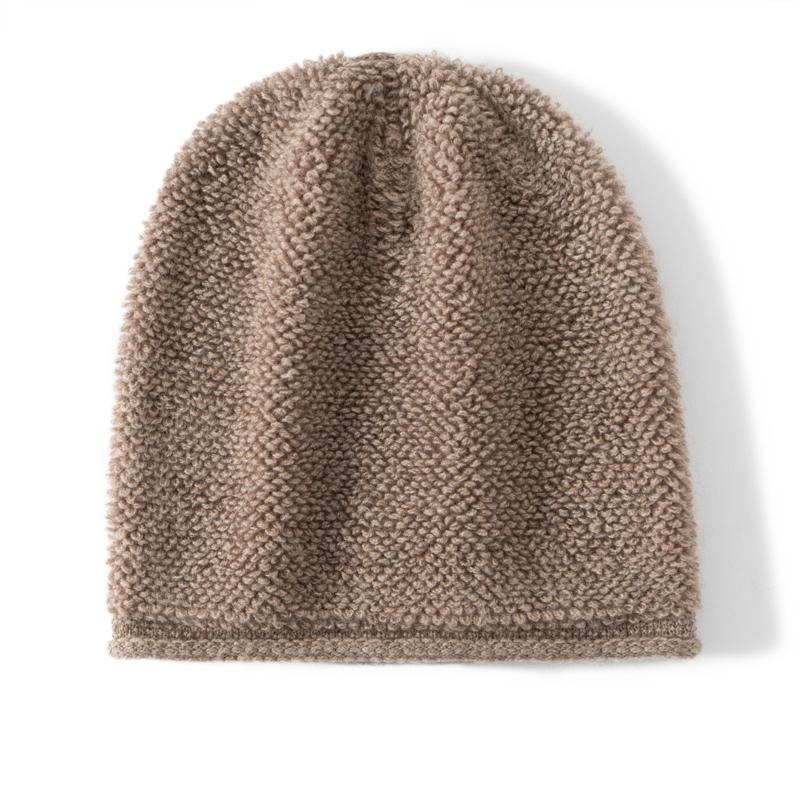 Женская вязаная шапка-бини из 100% кашемира, однотонная, с текстурой, с подвернутым краем, ветрозащитная, элегантная шапка для зимы, для скейтбординга, пеших прогулок