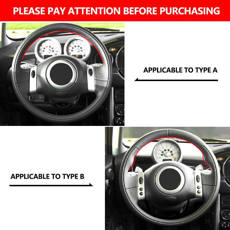 For Mini Coupe 2001-2006 Convertible 2004-2008 For Mini R50 R53 R60 Hand-stitched Car-styling Steering Wheel Leather Cover Trim