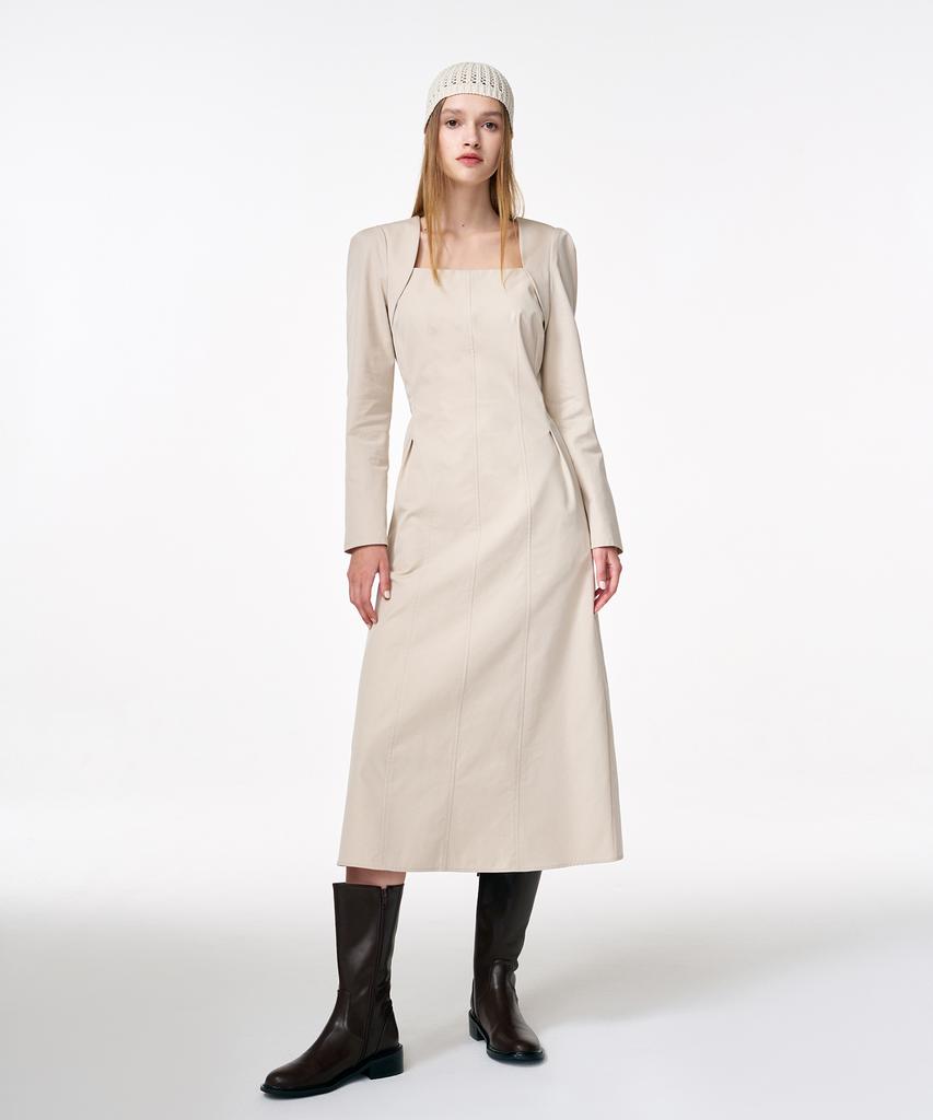 Etmont Bolero Layered Dress Cream Beige