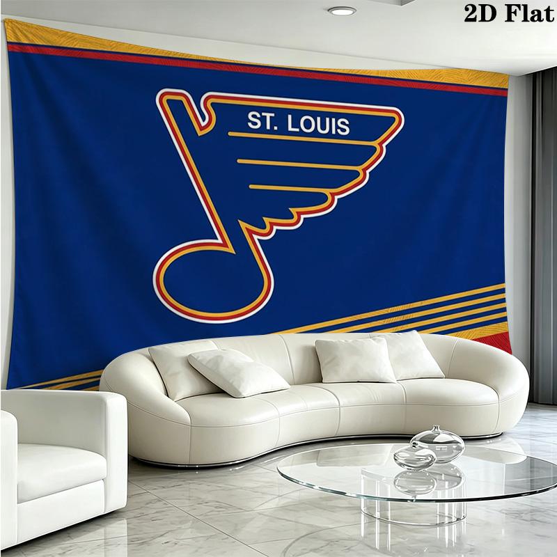 St. Louis Blues Logo Wall Tapestry Aesthetic Wall Hanging Printed Fabric Blanket Decorative Tapestries for Bedroom Living Room Home Decor