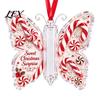 Holiday Party Hanging Decor Butterfly Cash Gift Ornament, Christmas Money Holder with Decorative Tags Festive Print, Acrylic Tree Pendant for Surprise