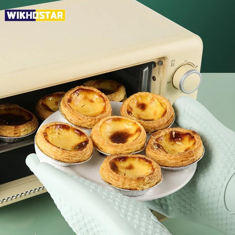 Утолщенные силиконовые перчатки с защитой от ожогов Термостойкие перчатки для выпечки в микроволновой печи Перчатки для барбекю Противоскользящие теплоизоляционные рукавицы