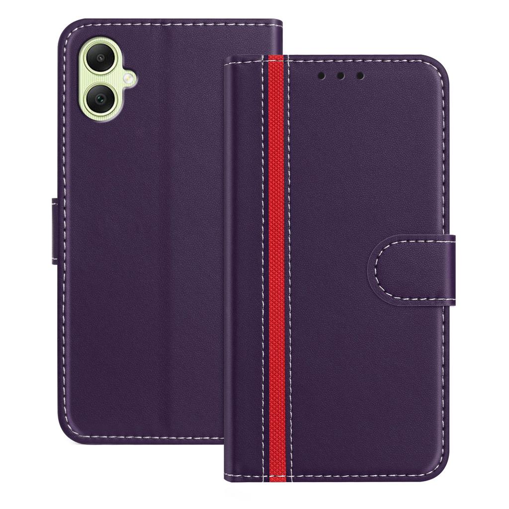 For Samsung Galaxy A05 4G Phone Cases Wallet Stand Color Splicing Leather Cover with Magnetic Clasp