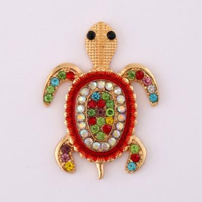 Модные Блестящие Броши-Животные Черепахи со Стразами для Женской Одежды Пальто Банкетные Аксессуары Подарки