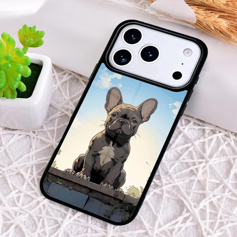 Чехол для телефона с французским бульдогом для iPhone 17 Air 16 15 11 12 14 13 Pro Max Ударопрочный чехол