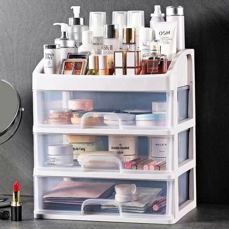 Dustproof Makeup Organizer with Drawer: Lipstick, Skincare, Mask, Brush Vanity Shelf