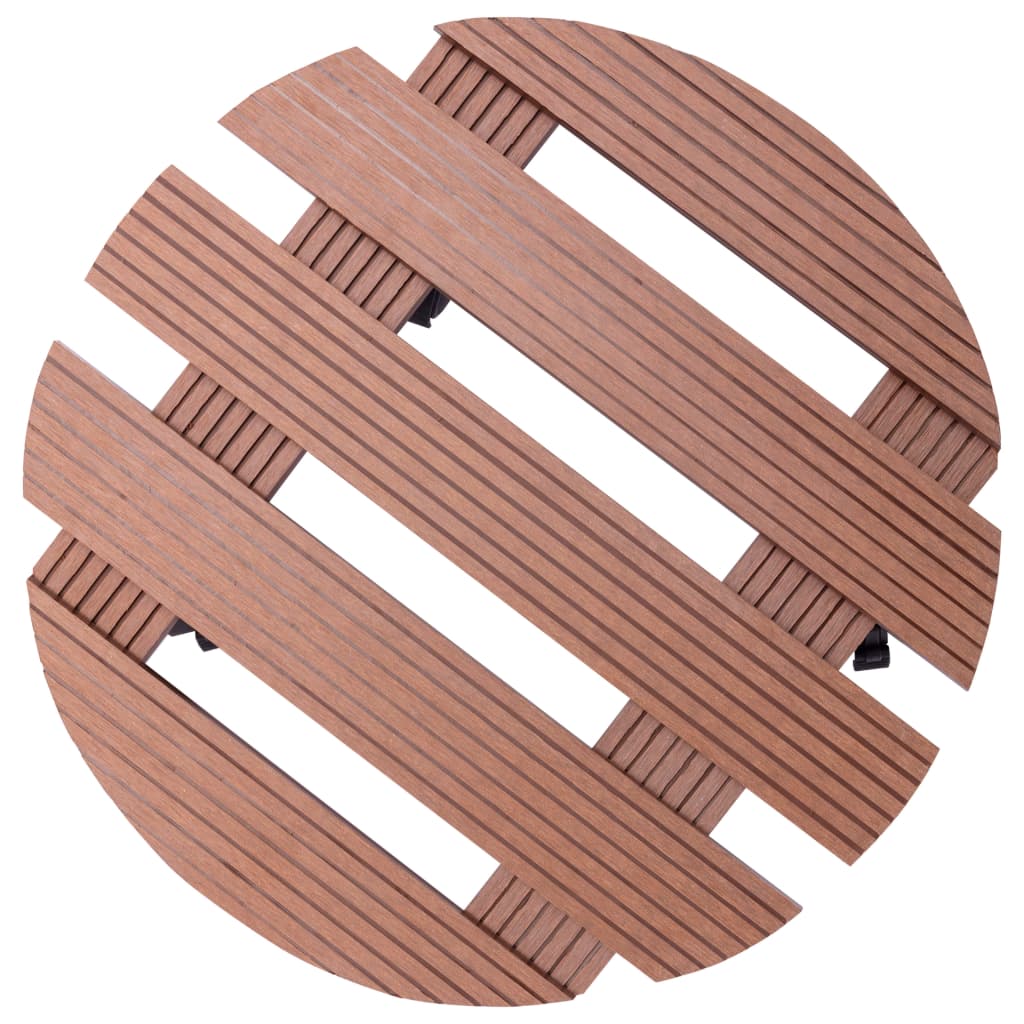 Vidaxl Podstawki Na Kółkach Pod Donice, 4 Szt., Brąz, Ø30X7,5 Cm, Wpc