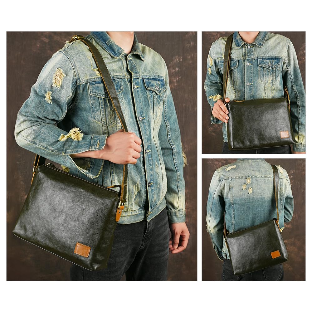 Whatna Сумка на плечо из натуральной кожи коровы дубленой в античном стиле для мужчин, сумка-мессенджер через плечо, большой формат A4, подходит для iPad Pro 13, горизонтальный стиль,