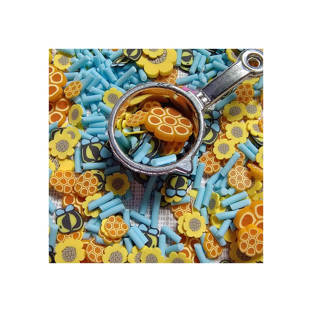 500g Cute Sunflower Honeycomb Bee Slice Polymer Clay Sprinkles for Crafts Making DIY Slime Filling Accessories Nail Art Decor