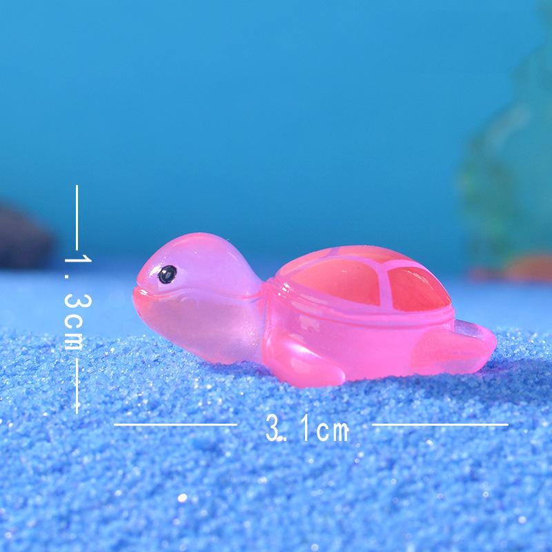 10 шт. светящиеся мини-фигурки морских черепах, светящиеся в темноте, миниатюрные фигурки черепах для сада, миниатюрное моховое ландшафтное украшение