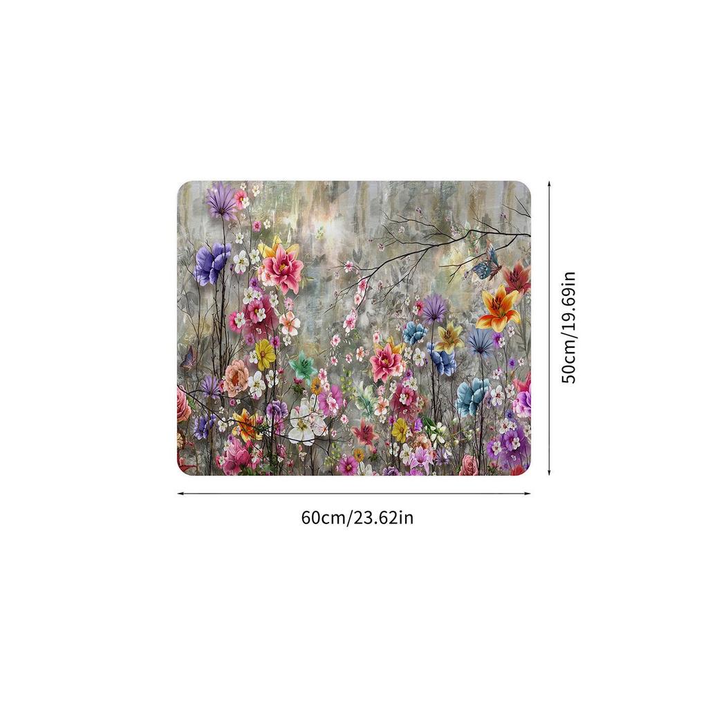 Красочный цветочный пылезащитный коврик для стиральной машины - Нескользящий, простой в уходе и солнцезащитный.